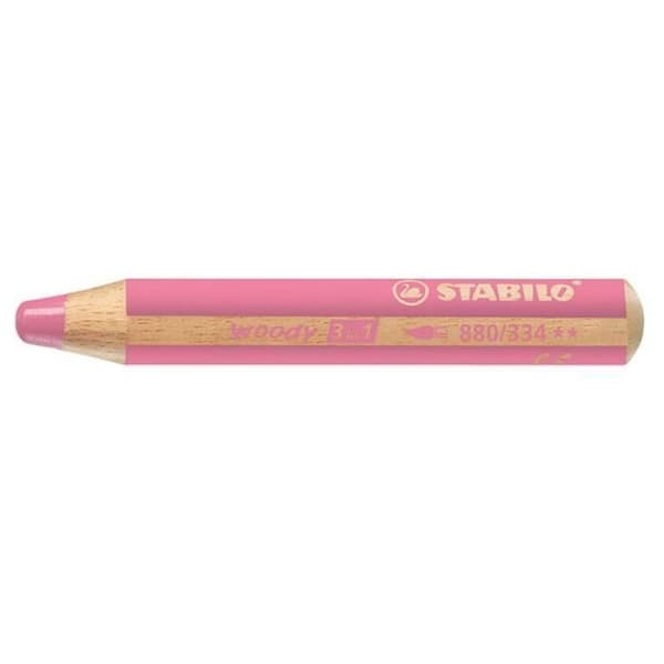 Färgpennor - Woody - Woody 3 i 1 - Mörk rosa - 1 styck - För barn från 3 år