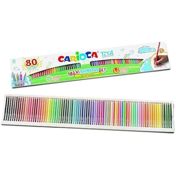 CARIOCA TITATA Färgpennor - Paket om 80 - Regnbåge - Fin spets