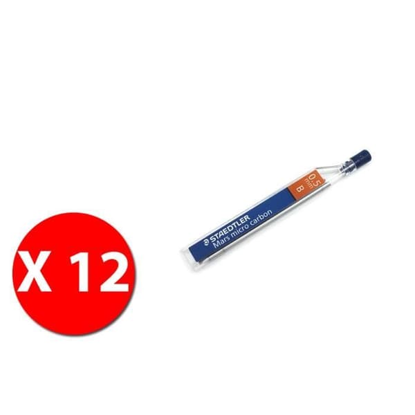 STAEDTLER Mars mikrokol 250 05-B Mekanisk blyertspenna 0,5 mm B - Förpackning om 12 st