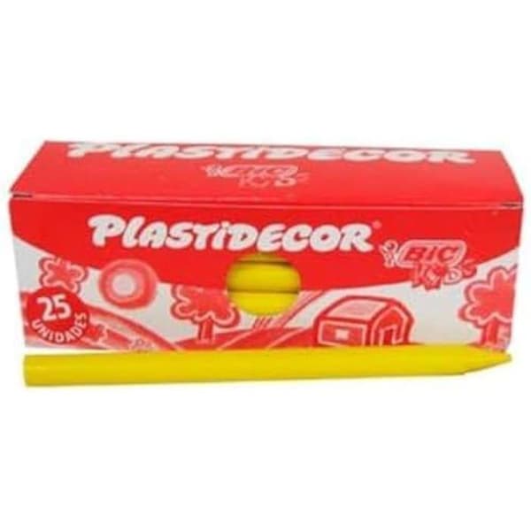 Penna - Bic - Plastidecor 04 - Förpackning om 25 - Gul färg - Fin spets