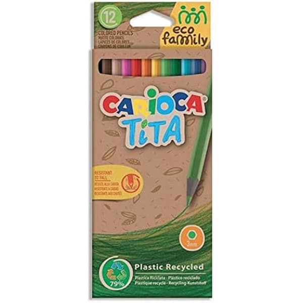 Färgpennor - CARIOCA - TITA Eco Family - 12 stycken - Återvunnen plast - Hållbara