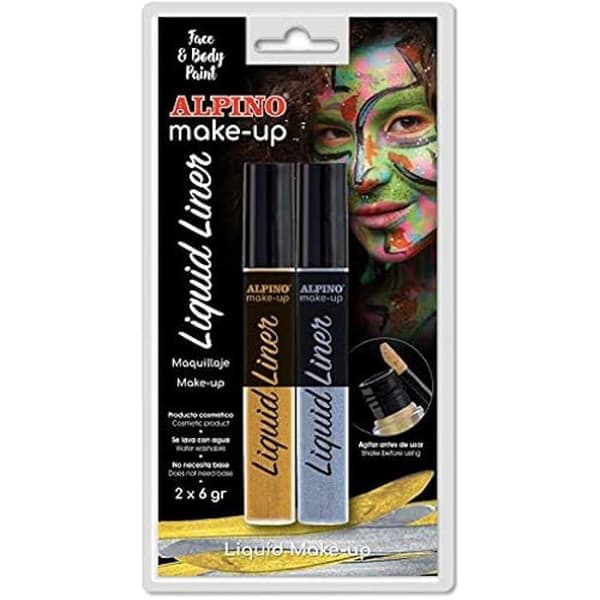 Makeup - Alpin - dl010201 - Blister 2 Enheter - Färger Guld och Silver - Modern Design