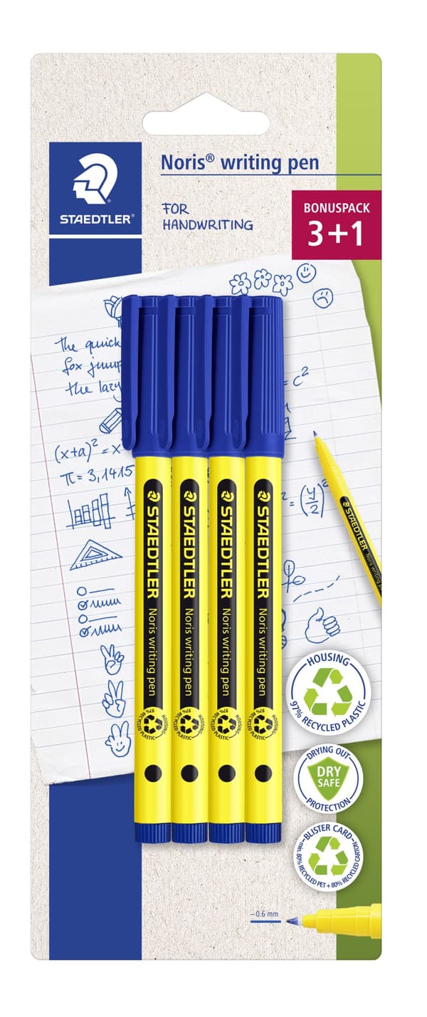 Noris Fineliner Writing Blå 4-pack Staedtler