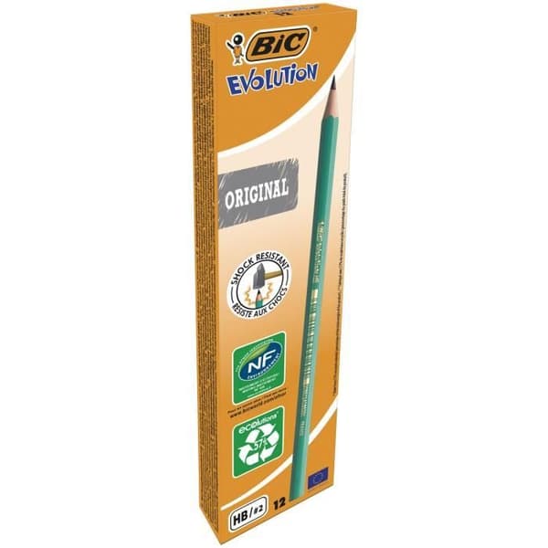 BIC Evolution originalpennor - HB, kartong med 12 st