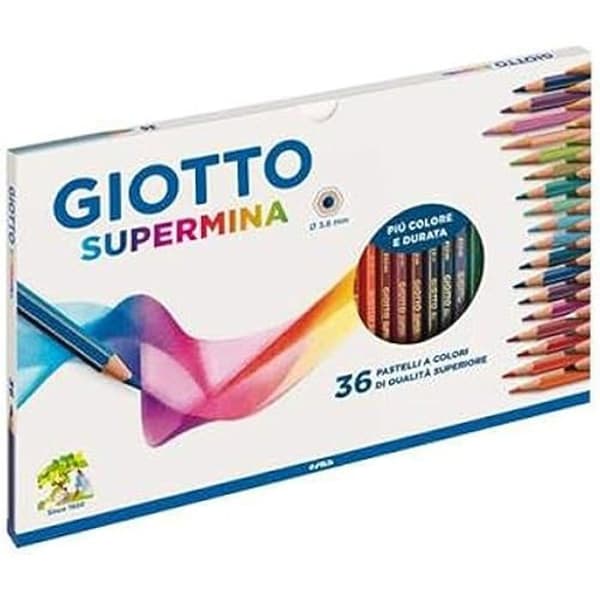 Färgpastell - GIOTTO - Supermina - Sortiment av 36 färger - Fin spets - Blandat