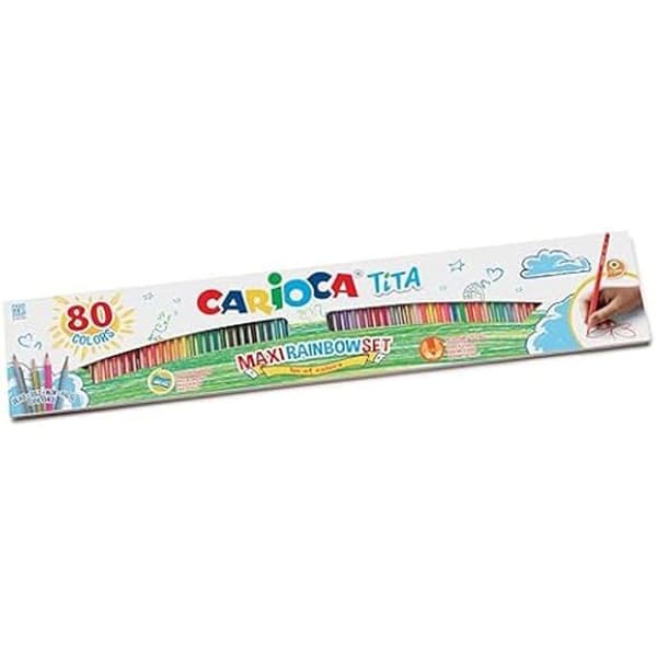CARIOCA TITATA Färgpennor - Paket om 80 - Regnbåge - Fin spets