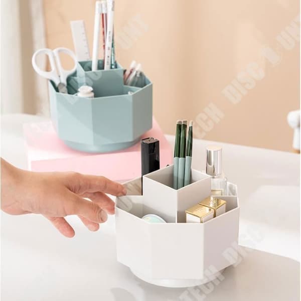 TD® Roterande pennhållare Creative Storage Box Office Studentkontor Pennhållare Pennfodral Kosmetisk brevpapper Compart