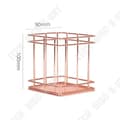 Miniatyrbild 4 av 4: TD® metallisk pennhållare Rose Gold Fyrkantig pennhållare/ Mesh Design Trådbunden skrivbordsorganisator