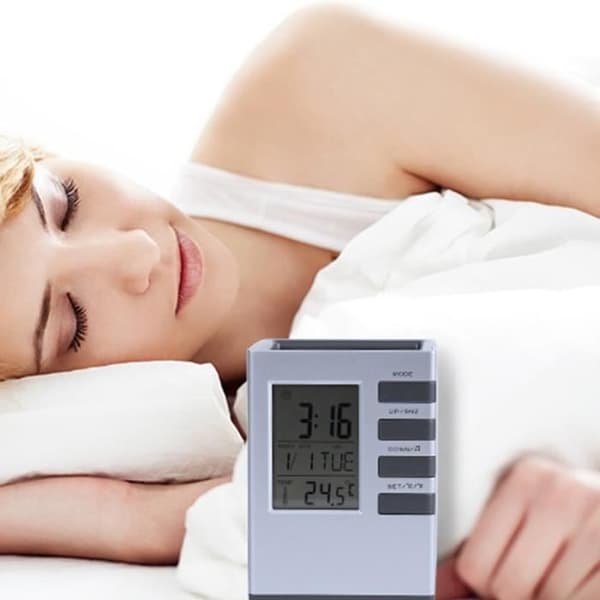 TD® Pennhållare Perpetual Calendar Elektronisk pennhållare Office Student Skrivbordsklocka