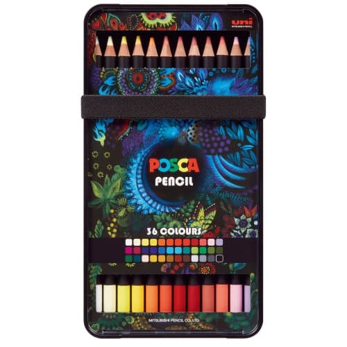 Posca - Color Pencils - Bright & intense colors (36 pcs) (402005)