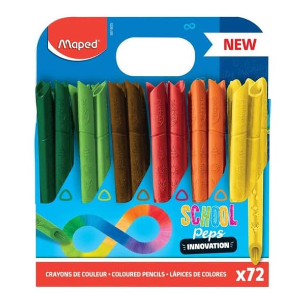 Maped - 72 Color'Peps Infinity färgpennor - Innovativa pennor 100 % bly, 100 % användbar - School Pack Format