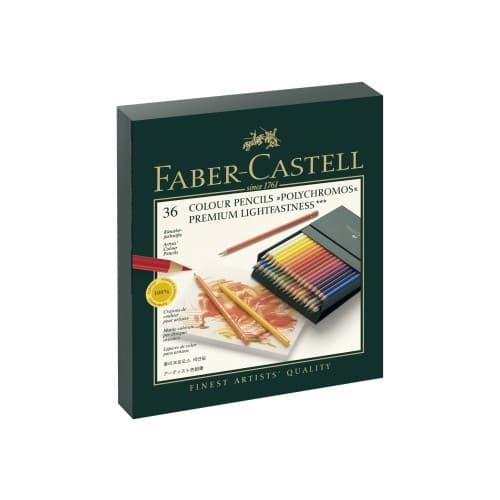 Faber-Castell Polychromos - färgpenna - svart, ljusgrön, magenta, varmt grå V, helioblå-rödaktig, smaragdgrön, ultramarin, vit, kadmiumgul, mörkt kadm