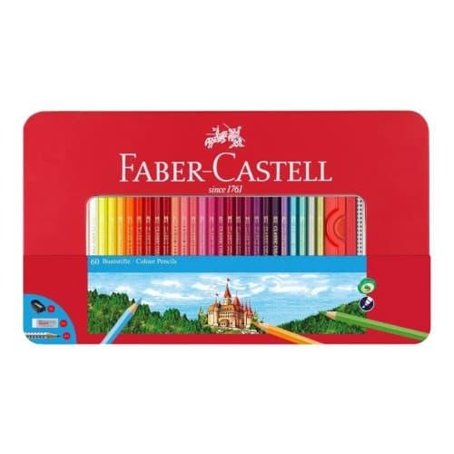 Faber-Castell Classic - sats med färg- och blyertspennor - 62 delar