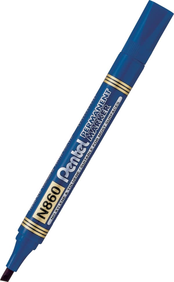Pentel N860 Permanent Marker Avfasad Blå