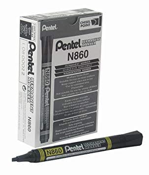 Pentel N860 Permanent Marker Mejsel Röd