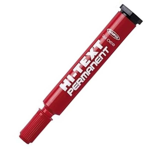 Permanent Markør Mejsel Rød Hi-Text-830Pc