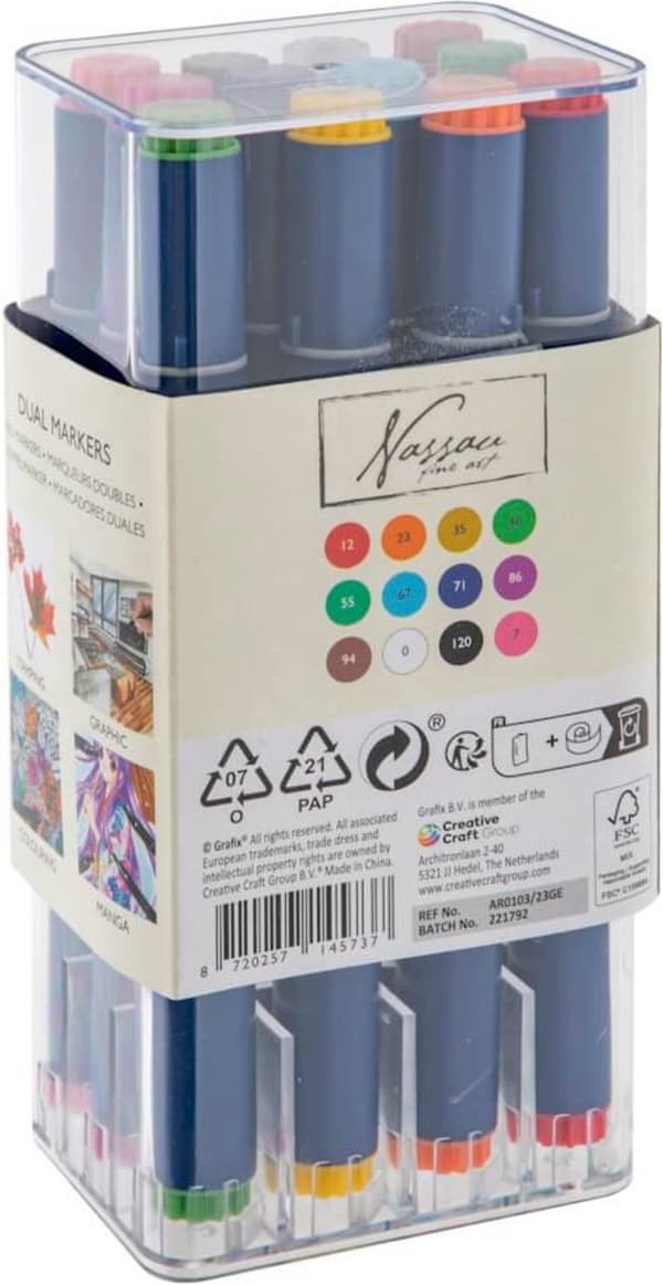 Dual markers 12 kpl kaksikärkisiä kyniä