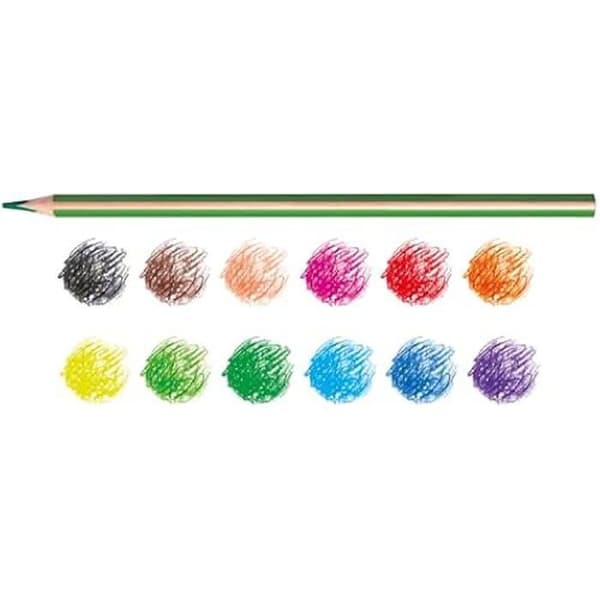 Triangulära kritor - CARIOCA - Supercolor - 12 st - 100% FSC-certifierat trä - Ø 3,5 mm