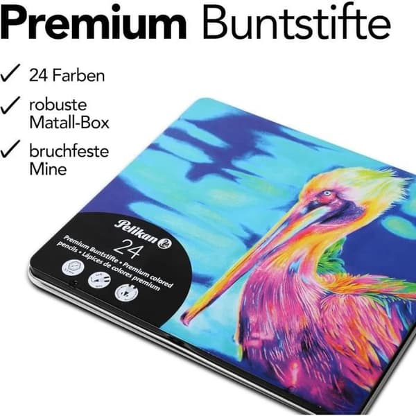 Premium färgpenna, metallfodral med 24 st