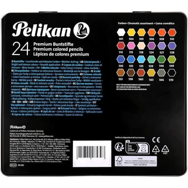 Premium färgpenna, metallfodral med 24 st