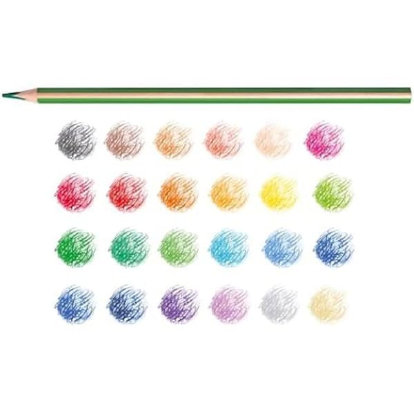 Triangulära kritor - CARIOCA - Supercolor - 24 st - 100% FSC trä - Ø 3,5 mm
