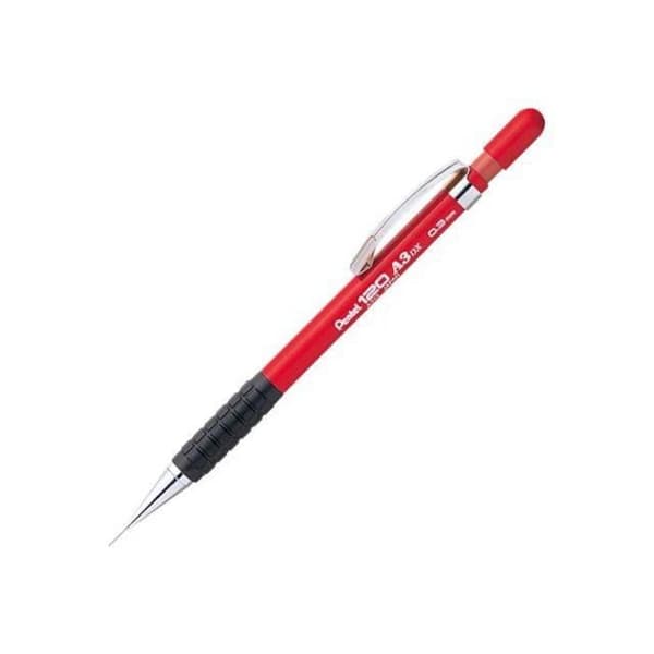 Pentel 120 A3 DX Super hi-polymer infällbar penna HB svart 0,3 mm extra fin infällbar med suddgummi