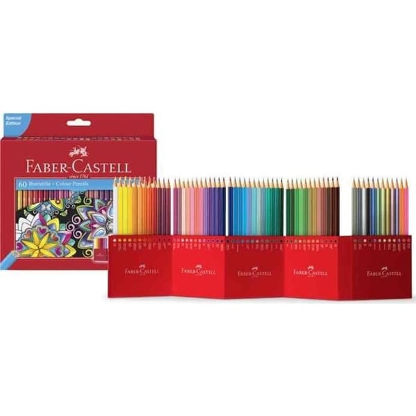 FABER-CASTELL Etui med 60 färgpennor för Accordion Castle - blandade färger