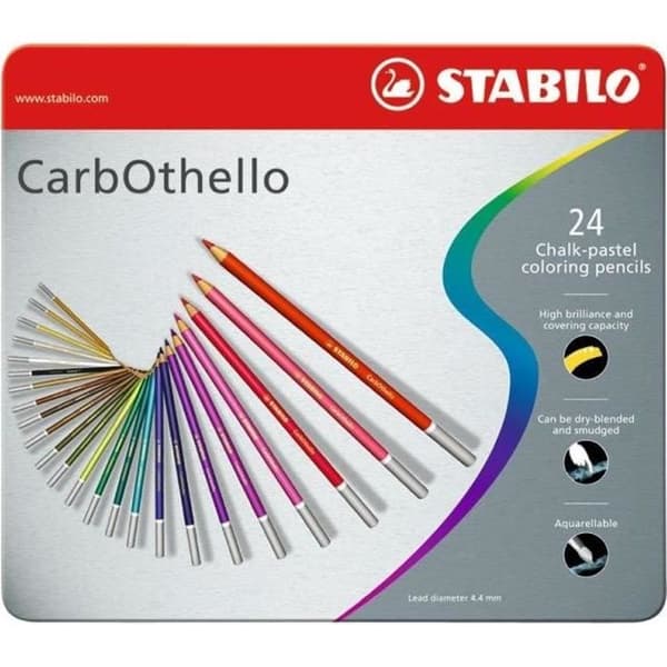 Färgkritor - STABILO - CarbOthello - Metallask - 24 kritor - Pastellkol