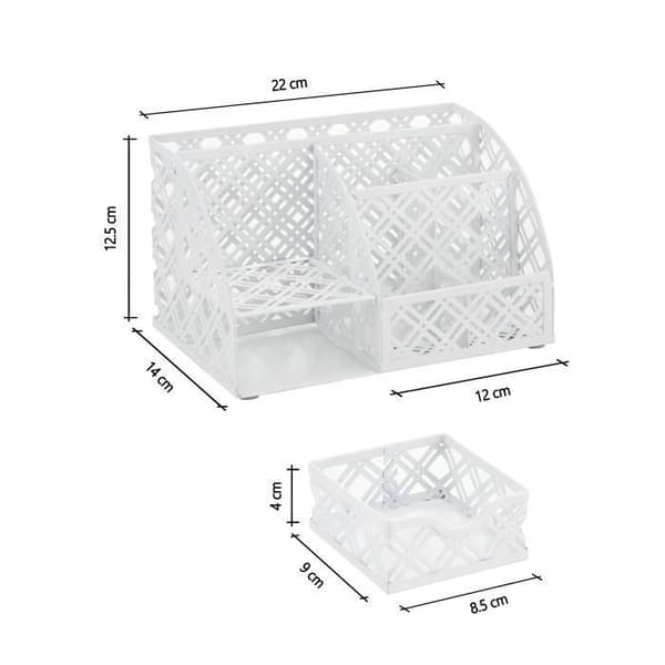 EXERZ Skrivbordsskötsel/Skrivpapper/Pennkruka/Skrivbord/Multifunktionsskötsel EX348F7 (Vit)