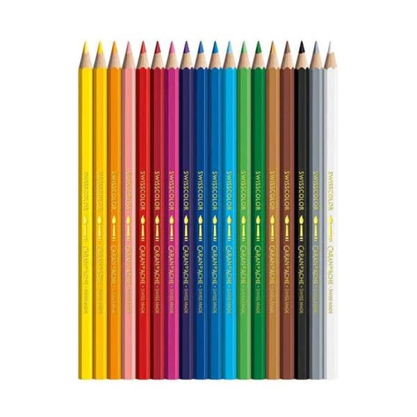 Färgpennor - Caran d'Ache - Swisscolor - 18 färger - Akvarellbara - Certifierat FSC cederträ