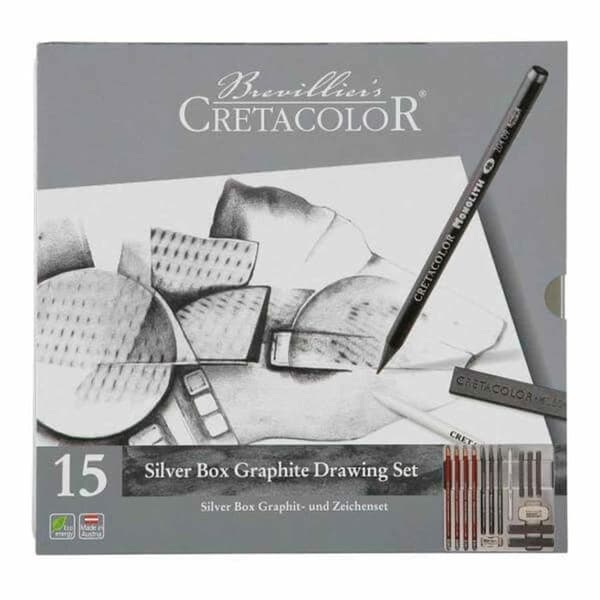 Cretacolor Fine Arts Box 15 föremål i grafit - Silver Box