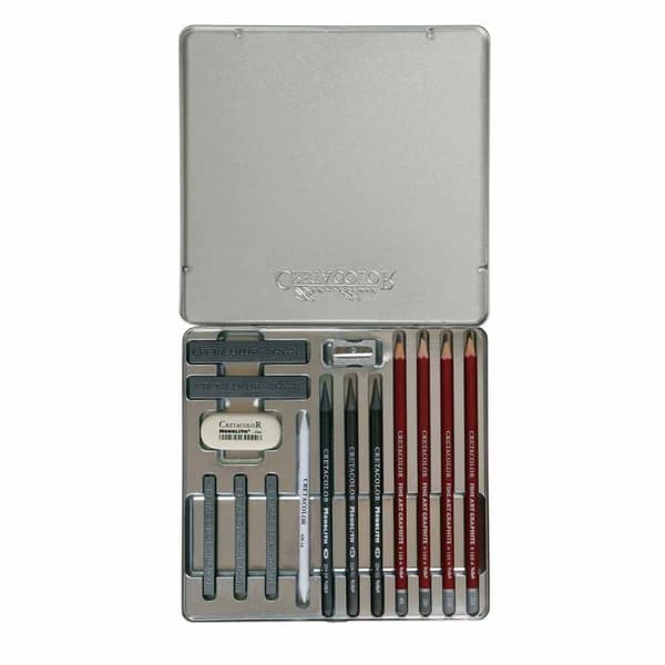 Cretacolor Fine Arts Box 15 föremål i grafit - Silver Box