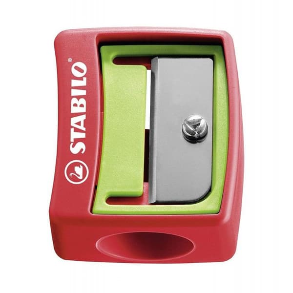 Kartongfodral med 18 STABILO woody 3 in 1 färgpennor + 1 pennvässare + 1 trasa
