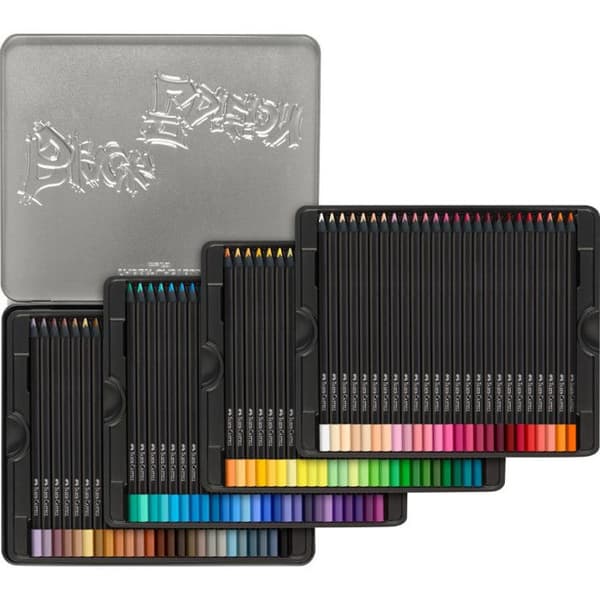 Färgpennor - Faber-Castell - Black Edition - 100 färger - SuperSoft-stift - Elegant svart trä