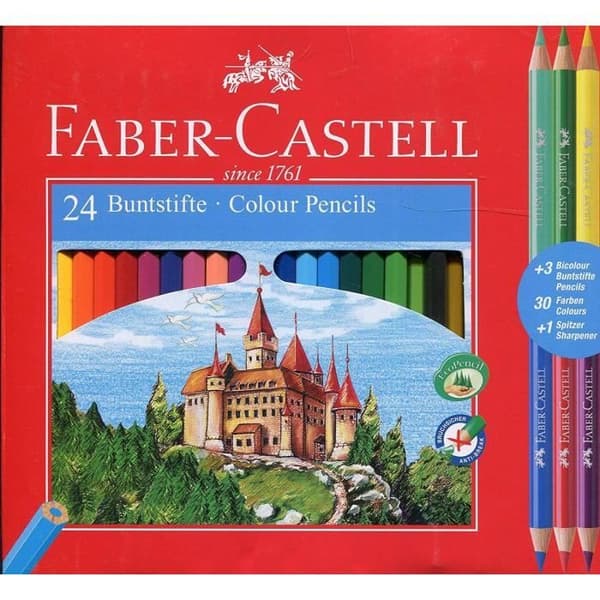 Faber Castell 110324 Buntstifte Färgpennor Pack 24 Eco + 3 Bicolor