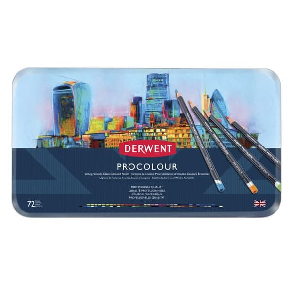 Penna - DERWENT - Procolour - Set med 72 - Flerfärgad - Beständig och slät