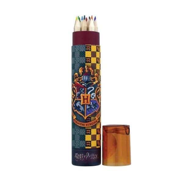 Färgpennor - Harry Potter - Hogwarts - 12 Pennor - Inkluderad Spelpenna - 2 Målarblad