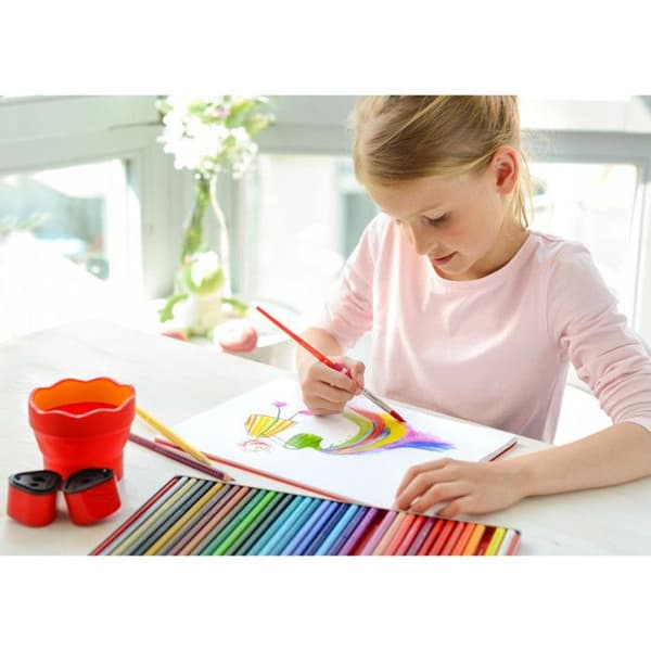 Färgpennor - FABER-CASTELL - Colour Grip - 24 stycken - Assorterande färger - Tvättbara