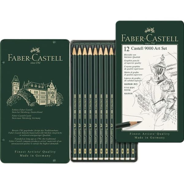 Grafitpennor - FABER-CASTELL - Castell 9000 - 12 pennor - Ekologisk - Rosa cederträ