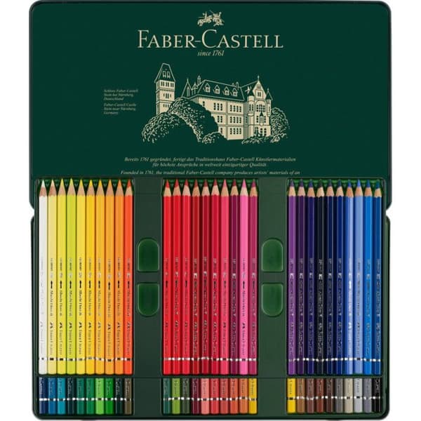 Vattenfärgskritor i låda - FABER-CASTELL - Dürer - 60 kritor - Flerfärgad - Trä