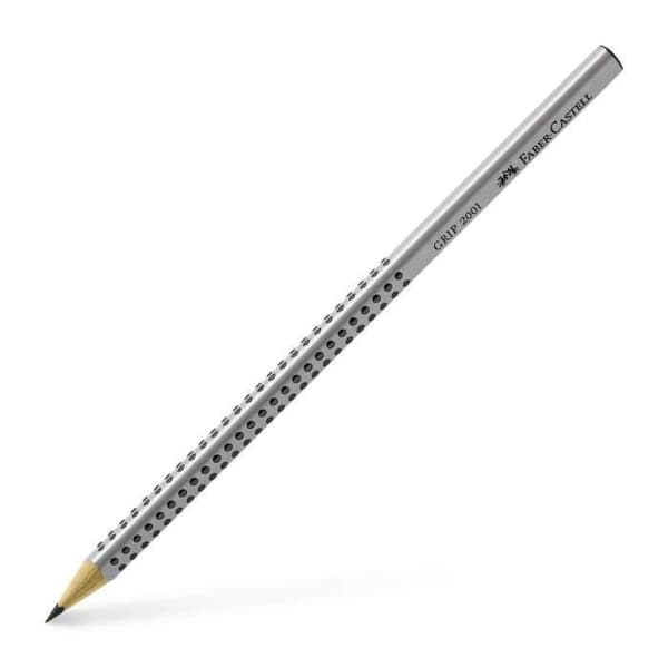 Crayon - FABER-CASTELL - GRIP 2001 - Triangulär - Härdighet B - Färg Silver
