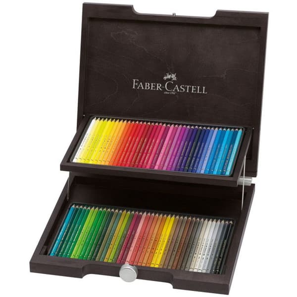 Kartong med 72 Polychromos färgpennor - FABER-CASTELL - Trä och metall - Blyspets