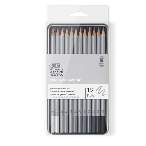 Krita - WN - Studio-kollektion - Mjuk grafit - 12 stycken - Färg grå
