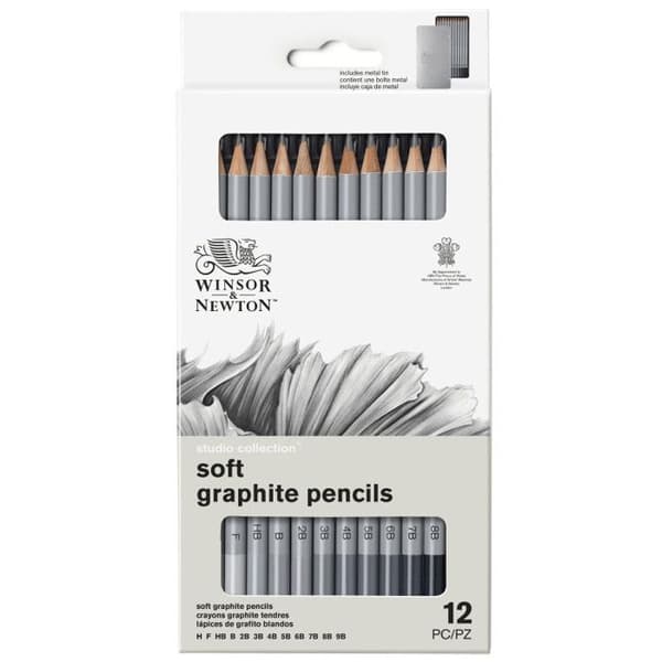 Krita - WN - Studio-kollektion - Mjuk grafit - 12 stycken - Färg grå