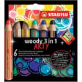 Miniatyrbild 1 av 4: Kartong x 6 STABILO woody 3in1 ARTY multitalent pennor + 1 slipare