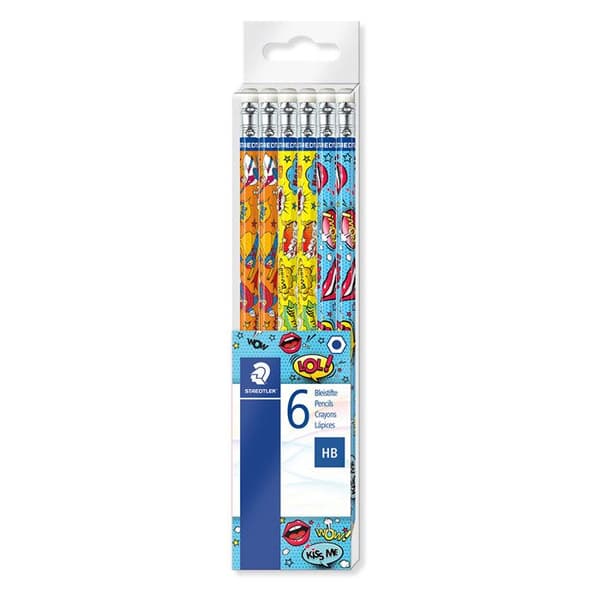 STAEDTLER® Comic Edition - Set med 6 HB grafitpennor med gummispets
