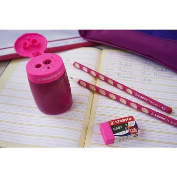 Skrivset - STABILO - EASYgraph S - Högerhänt - Rosa - Ergonomisk och Halkskyddande