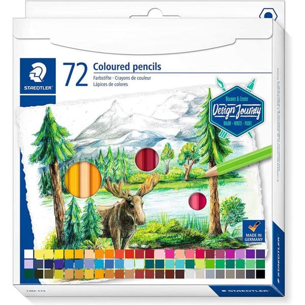 Färgpennor - STAEDTLER - 146C - 72 färger - Mjuk stift 3 mm - Design Journey