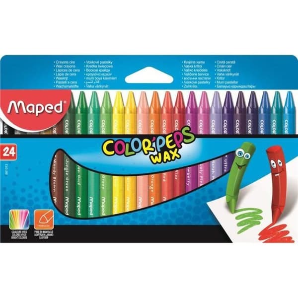 Maped Cire Crayons Color Peps Vax, 24 Kartongförpackning - 861013