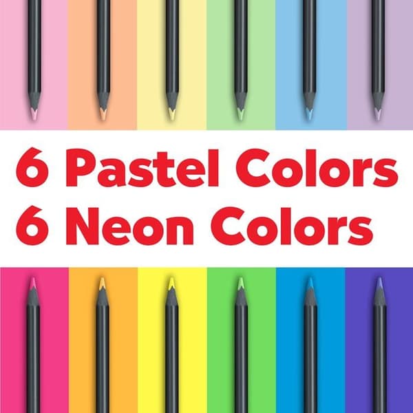 Färgpennor - Faber-Castell - Black Edition - 12 delar - Pastell och neon - Ergonomisk
